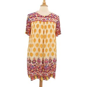 Anthropologie Tanvi Kedia Caltha Dress womens Small Beaded Boho Colorful Swing